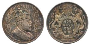 Edward VII Accession Medal 1901, Silver, 24.5g, crowned and draped bust of the king on obv