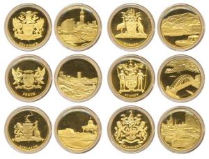 Australia, Lord Mayors Medals (6), Gold gilt Silver, each representing a city of Australia