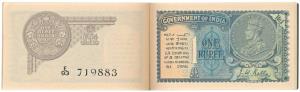 George V, Rupee 1, Booklet, 2nd issue, 1940, signed J. W. Kelly, a complete booklet of 25 
