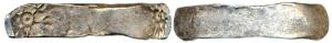 Punch-marked Coins, Gandhara Janapada (c. 400 BC), Silver (bent bar) Shatamana, six armed 