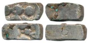 Punch Marked, Panchala Janapada (c. 400 BC), Silver Karshapana, small ingot like coins, ge