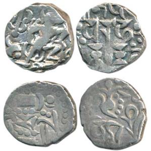 Gurjara Pratihara, Bhoja I (AD 836-85), Silver or billon Adivaraha Dramma, Boar or Varaha 