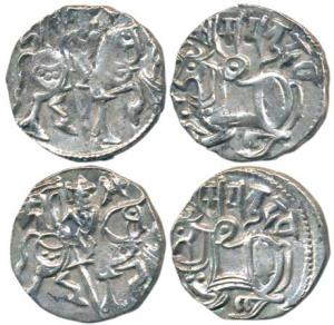 Hindu Shahis of Kabul and Ohinda, Samantadeva (c. AD 850-1000), Silver Drachma (2), obv. r