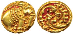 Western Gangas (AD 10th- 11th century), Gold Gajapati Pagoda, obv. caparisoned elephant to