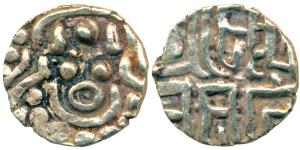 Chandellas of Jejakbhukti, Parmardideva (AD 1167-1202), Base Gold ¼ Dinara, obv. seated go