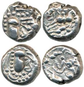 Paramaras of Malwa (AD 1200), Gadhiyya Derivative coinage (2), Silver Dramma, obv. gadhiyy