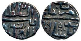 Nasir Shah, Silver Tanka, AH 906 (only AH 907 reported), ornamental type (GG M13). Very Fi