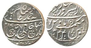 Saharanpur Mint, Silver Rupee, AH 1218/44, wide flan (M&W T1v). About Extremely Fine, Rare