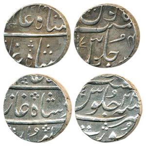 Hafiz Rahmat Khan (AH 1167-1188), Silver Rupee (2), Muradabad Mint, hami din couplet unrec