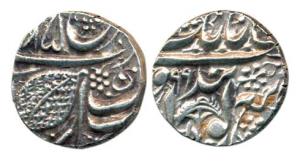 Amritsar Mint, Silver ½ Rupee, Nanakshahi couplet, VS 1885 / (18)99 (AD 1827/1842), period