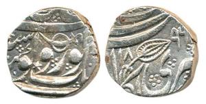 Ranjit Singh, Silver Rupee, Kashmir Mint, Gobindshahi couplet, VS 1896, Governor Col. Miha