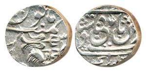 Jankoji Rao, Silver Rupee, Basoda Mint, in the name of Muhammad Akbar II, (KM 19.1). About