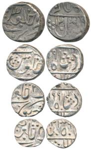 Sawant Singh (AH 1189-1241, AD 1775-1825), set of 4 Silver Rupee, 1/2, ¼ and 1/8 Rupee, De