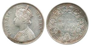 Victoria Queen, Silver Rupee, 1862, A / II / 0 / 11. Very Fine, Rare.