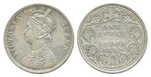 Victoria Queen, Silver Rupee, 1862, A / I / 1 / 1. Very Fine, Rare.