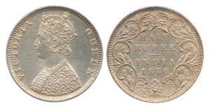 Victoria Queen, Silver ½ Rupee, 1876, Bombay Mint, obv. B2, rev. II, dot. Extremely Fine, 