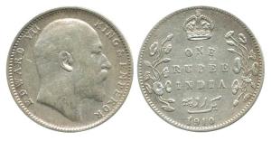 Edward VII, Silver Rupee, 1910, Bombay Mint, Re-engraved digits, numerals ’10’ in the date