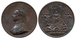 Victoria Medal, Copper, Golden Jubilee of Queen Victoria, 1837-1887, crowned bust of Victo