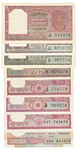 Rupees 2, set of 36 notes with different dates and signatures of all varieties. Uncirculat
