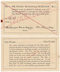 Sir Daniel Mackinnon Hamilton Rupee, a promissory note circulating in Bengal in the early 