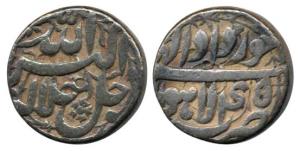 Akbar, Silver Rupee, 11.26g, Lahore Mint, Allahu Akbar type, Ilahi 45, Month Khurdad. Very
