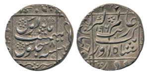 Aurangzeb, Silver Rupee, 11.40g, Junagadh Mint, AH 1096/28. Near complete mint name in lef