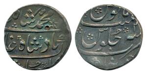 Muhammad Shah, Silver Rupee, 11.58g, Junagadh Mint, RY 2. Nice toning, Very Fine+, Rare.