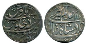 Alamgir II, Silver Rupee, 11.08g, Ahmednagar Farrukhabad Mint, AH 1172/6. Broad Flan, Very