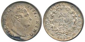 William IV, Silver Rupee, 1835, Calcutta Mint, 'F' raised, obv. A, rev I, 19 Berries. Extr