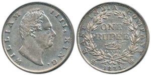 William IV, Silver Rupee, 1835, Calcutta Mint, dug out 'F', obv. A, rev. III, 19 Berries. 