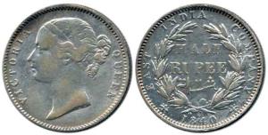 Victoria Queen, Silver ½ Rupee, 1840, Calcutta Mint, divided legend, WW incused. About Ver