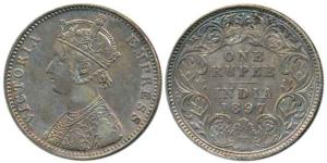 Victoria Empress, Silver Rupee, 1897, Calcutta Mint, C3 / I / 'C' incused. About Extremely