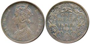 Victoria Empress, Silver Rupee, 1898, Bombay Mint, C2 / I / 'B' incused. About Very Fine, 