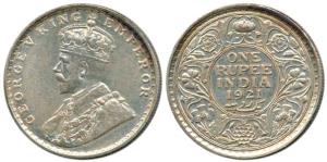 George V, Silver Rupee, 1921, Bombay Mint, with dot. Extremely Fine, Rare.