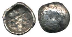 Punch-marked, Ikshavakus of Ayodhya (c. 450-440 BC), Silver 4 Mashaka, 0.7g, single punch 