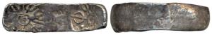 Punch-marked Coins, Gandhara Janapada (c. 400 BC), Silver (bent bar) Shatamana, 11.26g, si