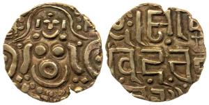 Gahadavalas of Kanauj, Govinda Chandradeva (AD 1114-54), Gold 41/2 Masha, 4.28g, obv. Godd
