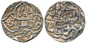 Jalal al Din Muhammad Shah, Silver Tanka, 10.74g, Mintless variety, legend within a quatre