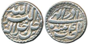 Akbar, Silver Rupee, 11.32g, Patna Mint, Allahu Akbar type, Ilahi 45, Month Azar. Very Fin