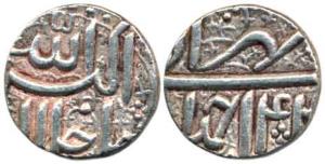 Akbar Silver ½ Rupee, 5.60g, Ahmedabad mint, Allahu Akbar type, Ilahi 44, Month Mihr. Broa