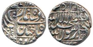 Shah Jahan, Silver ½ Rupee, 5.65g, Surat Mint, complete mint name in left margin. Very Fin