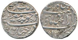 Aurangzeb, Silver Rupee, 11.48g, Haiderabad Dar-al Jihad Mint, AH 1099/32. Very Fine, Scar