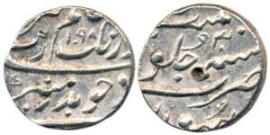 Aurangzeb, Silver ½ Rupee, 5.74g, Surat Mint, AH 1098/30. Very Fine.