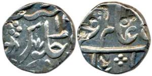 Vaphgaon Mint, Silver ½ Rupee, 5.52g, in the name of Shah Alam II, RY 14, countermark Sa i