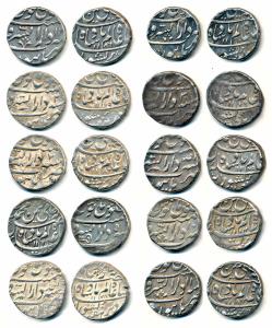 Burhanpur Mint, Silver Rupee (10), in the name of Shah Alam II, AH 1174/Ahd, 1175/Ahd, 117