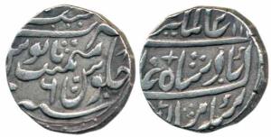 Najib-ud-Daulah, Silver Rupee, 11.22g, Najibabad Mint, in the name of Alamgir II, RY 6. Ve