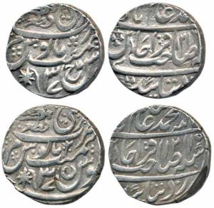 Bareli Mint, Silver Rupees, in the name of Shah Alam II, AH 1215/37 and 1216/37. Very Fine