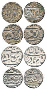 Muhammadabad Banaras Mint, Silver Rupee, in the name of Shah Alam II, RY 2, 4, 6 and 8. Va