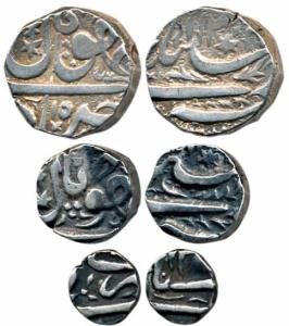 Shah Jahan Begum, Silver Rupee, ½ and 1/8, Bhopal Mint, RY 15. Very Fine+, Rare as a set. 
