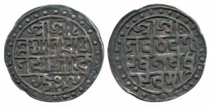 Lakshmi Narayana (1587-1627 AD), Silver Rupee, 10.02 g, Saka 1509, CB 92 (KM 45). Broad Fl